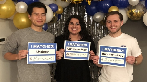 Graduating OUWB students in select specialties celebrate early matches